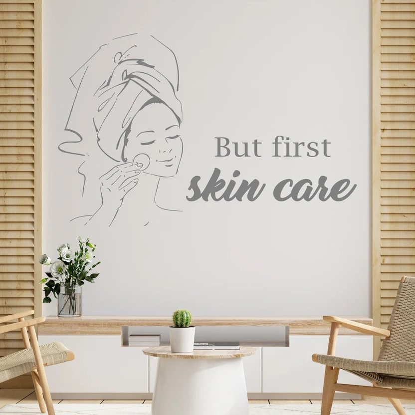 Skincare Quote - Pa Salon Woman Face Наклейки на